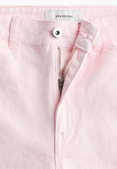 H&M - Barrel regular waist ankle jeans - light pink