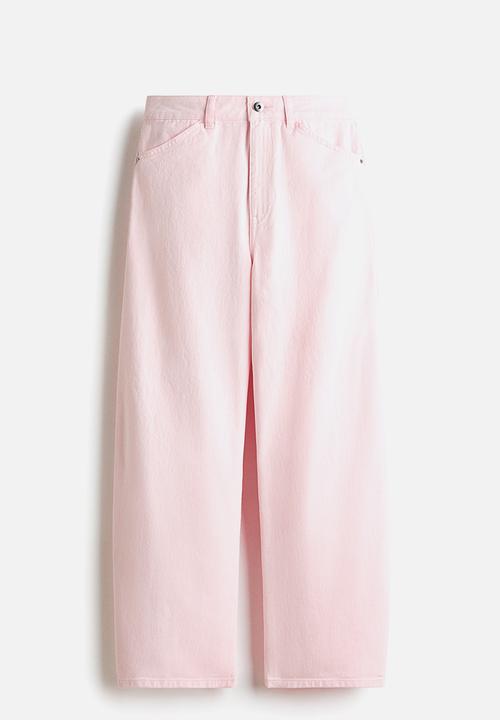H&M - Barrel regular waist ankle jeans - light pink