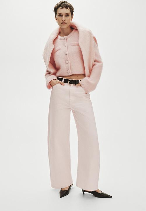 H&M - Barrel regular waist ankle jeans - light pink