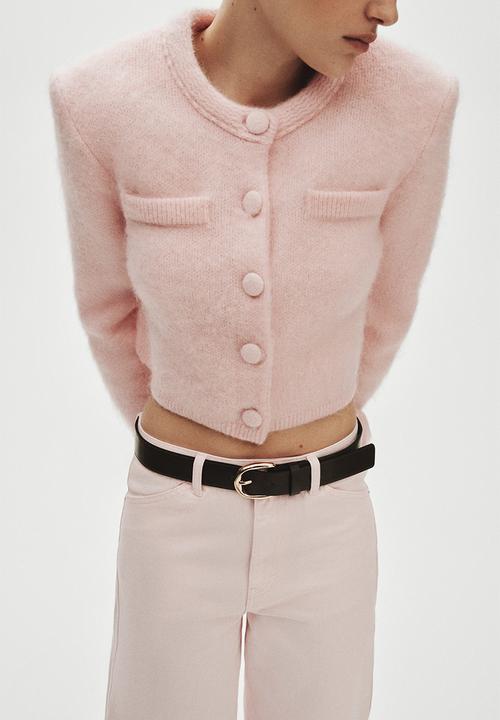 H&M - Barrel regular waist ankle jeans - light pink