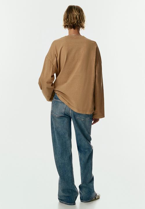 H&M - Long-sleeved cotton top - beige