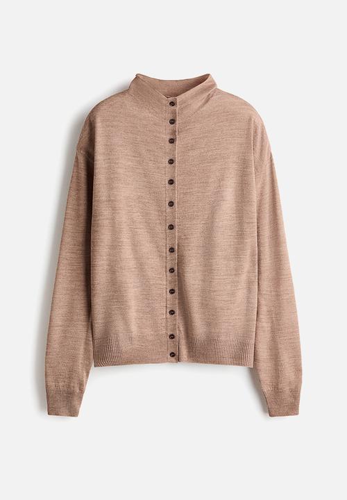 H&M - Turtleneck cardigan - beige marl