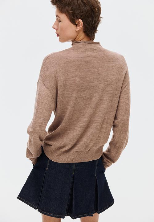 H&M - Turtleneck cardigan - beige marl