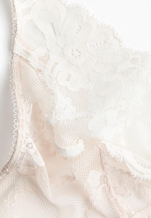 H&M - Soft lace bra - pale beige