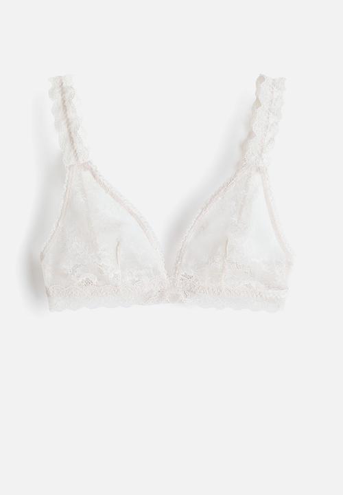 H&M - Soft lace bra - pale beige