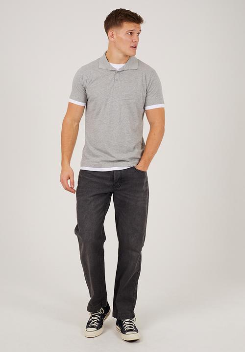 Brave Soul - Elgin T-shirt - Light Grey Marl / Optic White