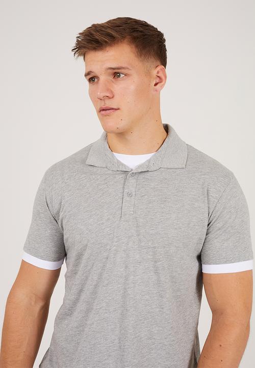 Brave Soul - Elgin T-shirt - Light Grey Marl / Optic White