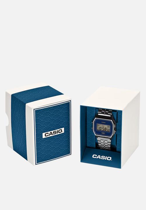 Casio - Retro Digital Silver Blue Dial - Silver