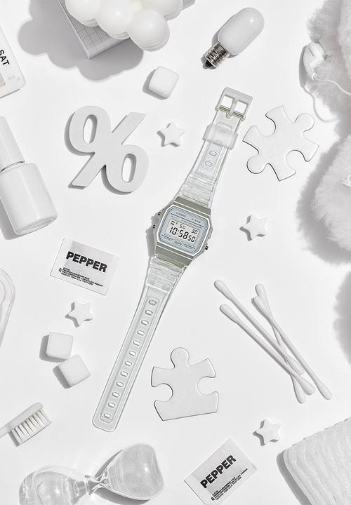 Casio - Semi Trans Square Digit - White