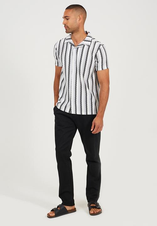 Brave Soul - Verigo Shirt - White / Black / Light Blue