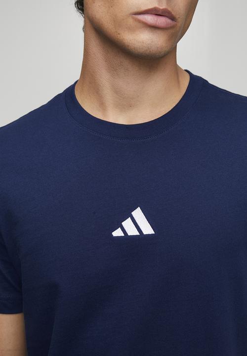 adidas Performance - Small Logo SJ Tee  - dark blue/white