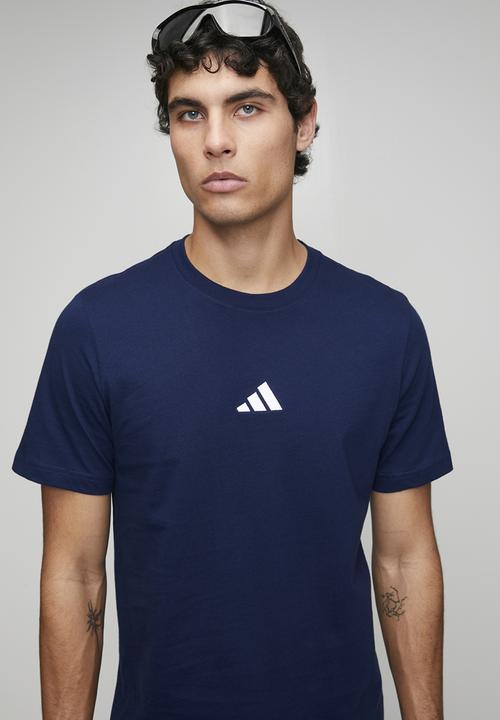 adidas Performance - Small Logo SJ Tee  - dark blue/white