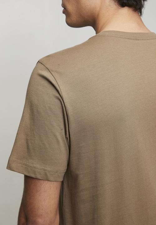 adidas Performance - Small Logo SJ Tee  - Khaki Six/ ecru tin