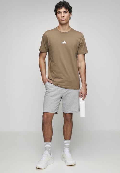 adidas Performance - Small Logo SJ Tee  - Khaki Six/ ecru tin