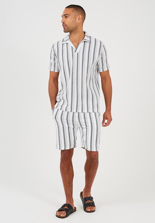 Brave Soul - Verigo Short - White/Black/Light Blue