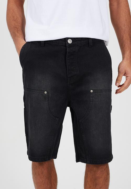 Brave Soul - Denim Carpenter Shorts - Charcoal