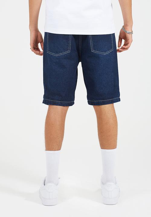 Brave Soul - Uganda Washed Denim Short - Dark Blue Wash