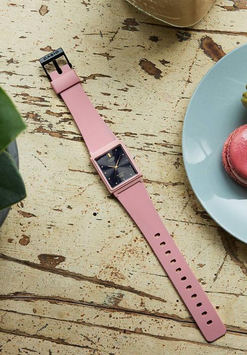 Casio - Analog Pink Rect Slim Black - Pink