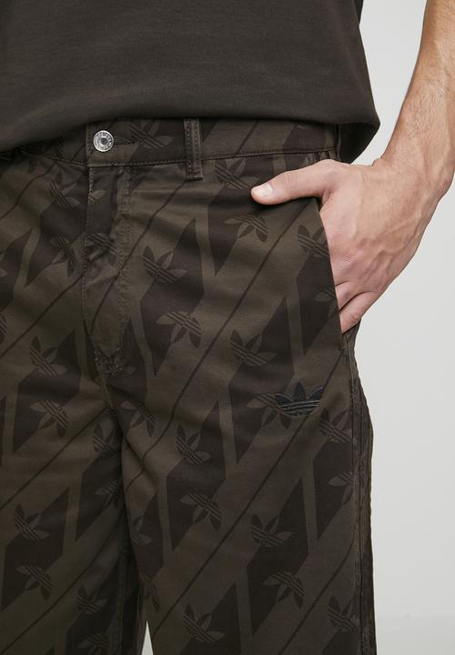 adidas Originals - Originals Monogram Denim Jorts  - Aurora Coffee Brown