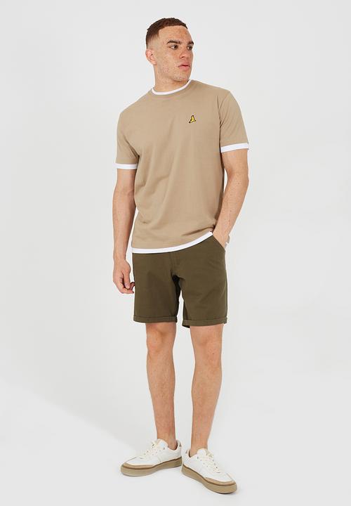 Brave Soul - 3Pk Kobeb T-shirts - Navy / Stone / Khaki