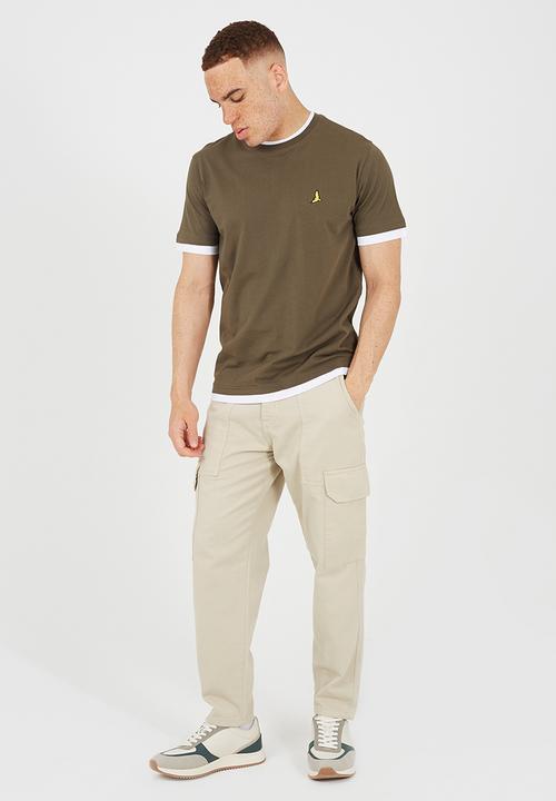 Brave Soul - 3Pk Kobeb T-shirts - Navy / Stone / Khaki