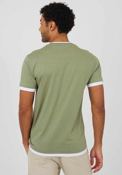 Brave Soul - Nate T-shirt - Washed Sage / Optic White