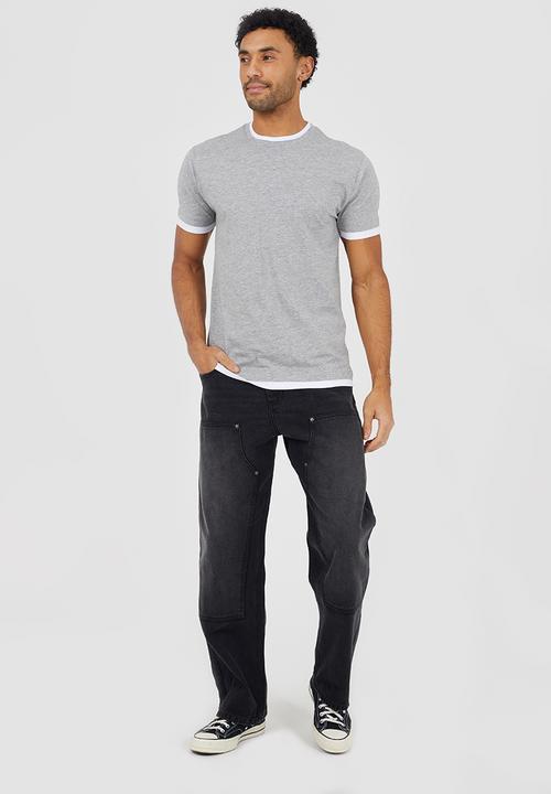 Brave Soul - Nate T-shirt - Light Grey Marl / Optic White