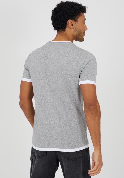 Brave Soul - Nate T-shirt - Light Grey Marl / Optic White