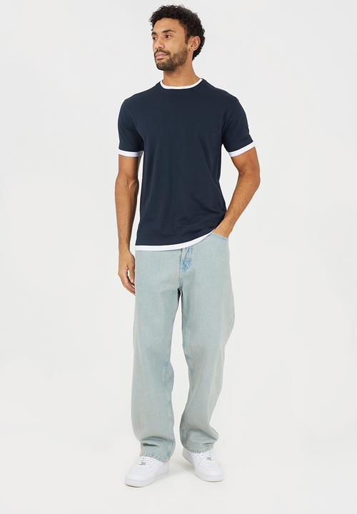 Brave Soul - Nate T-shirt - Dark Navy / Optic White
