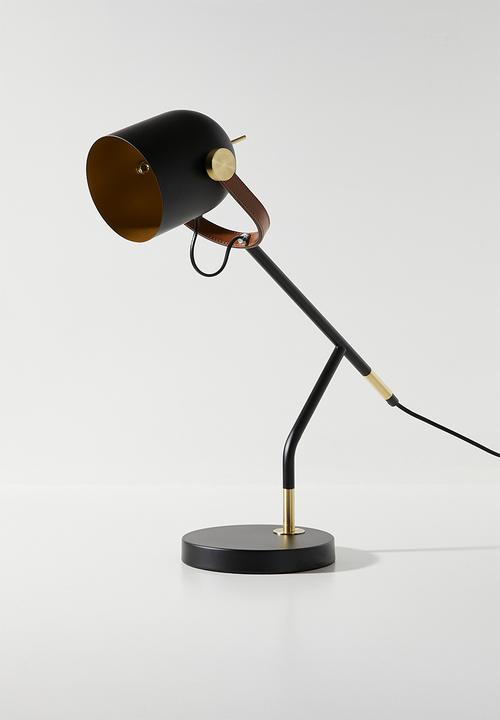 Leather bound angled lamp