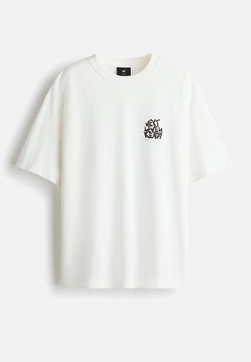H&M - Loose fit printed t-shirt - white/next level ready