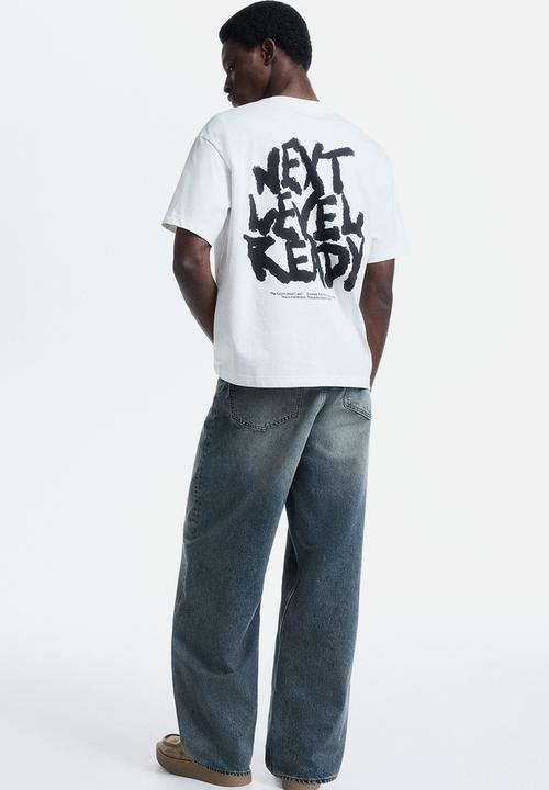 H&M - Loose fit printed t-shirt - white/next level ready