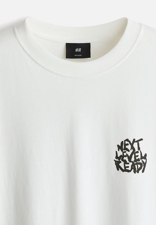 H&M - Loose fit printed t-shirt - white/next level ready