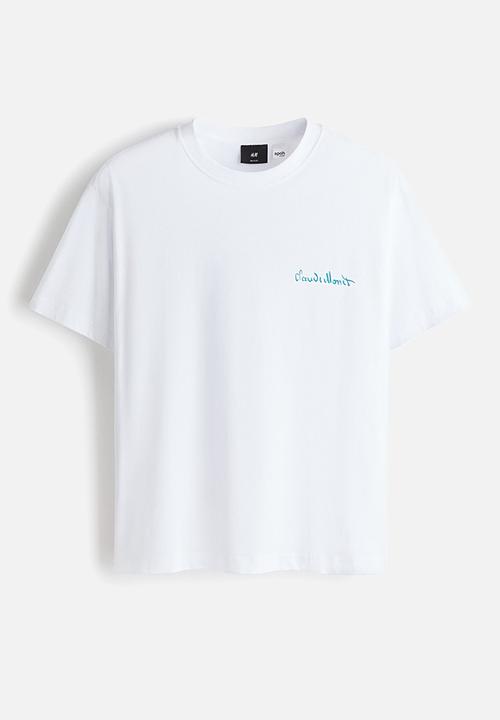H&M - Loose fit t-shirt - white/claude monet