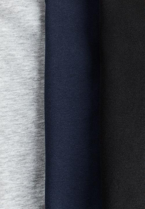 H&M - 3-Pack brushed-inside sweatshirts - black/navy blue/grey marl