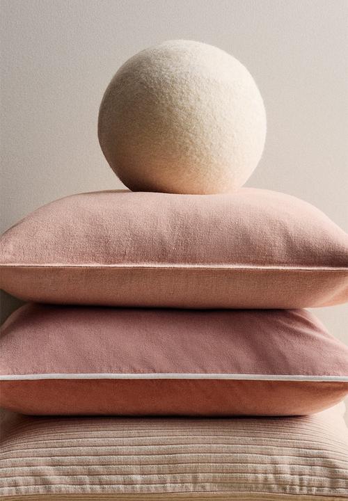 Linen-blend cushion cover - light dusty pink