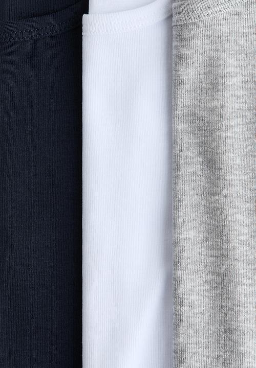 H&M - 3-Pack cotton vest tops - navy blue/white