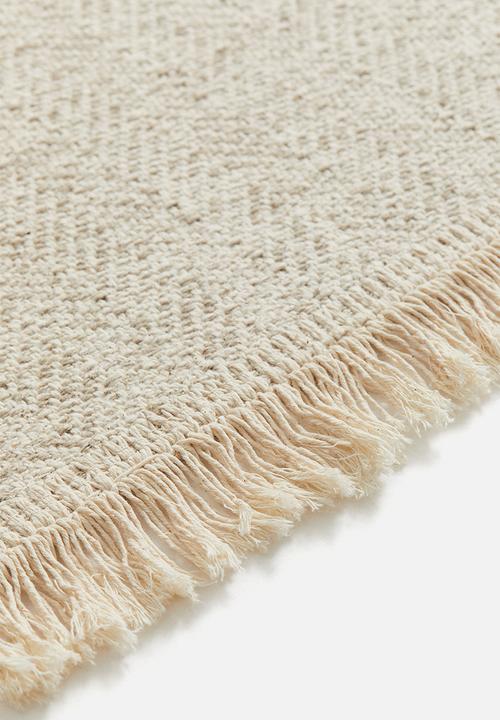 H&M - Fringed cotton runner rug - beige