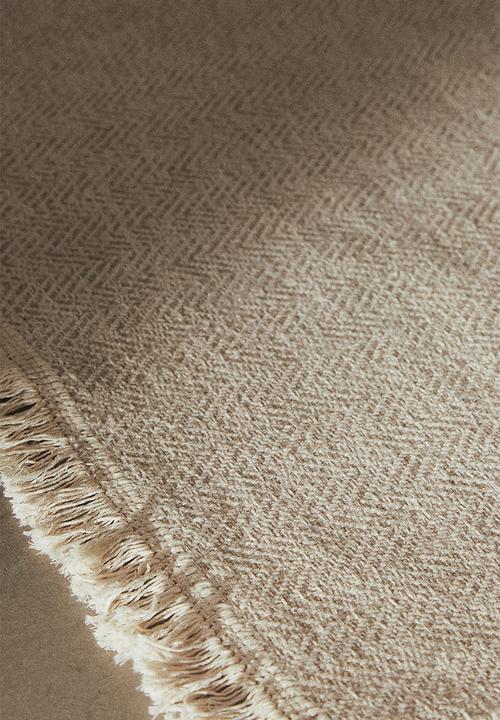 H&M - Fringed cotton runner rug - beige