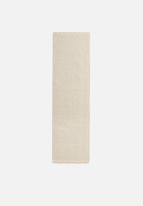H&M - Fringed cotton runner rug - beige