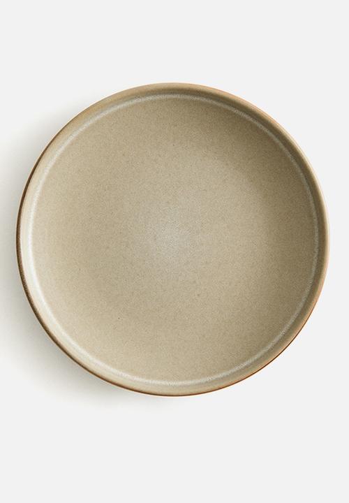 Reactive-glaze side plate - beige