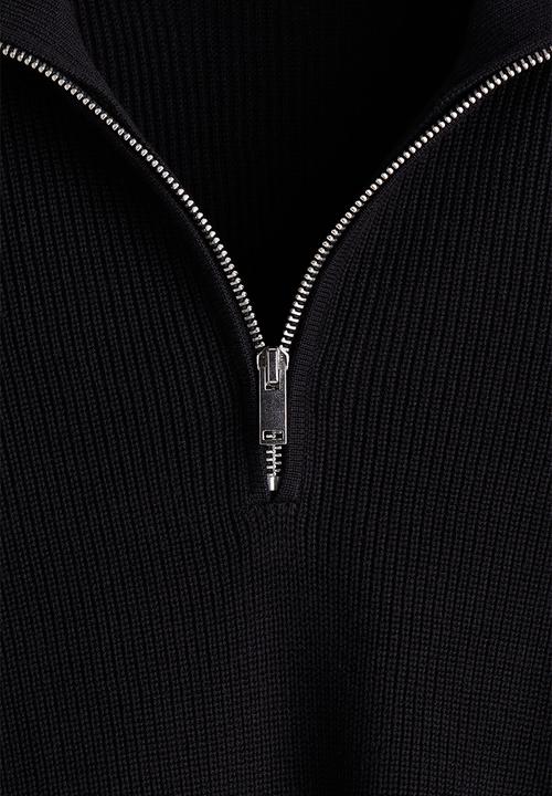 H&M - Regular fit zip-top jumper - black