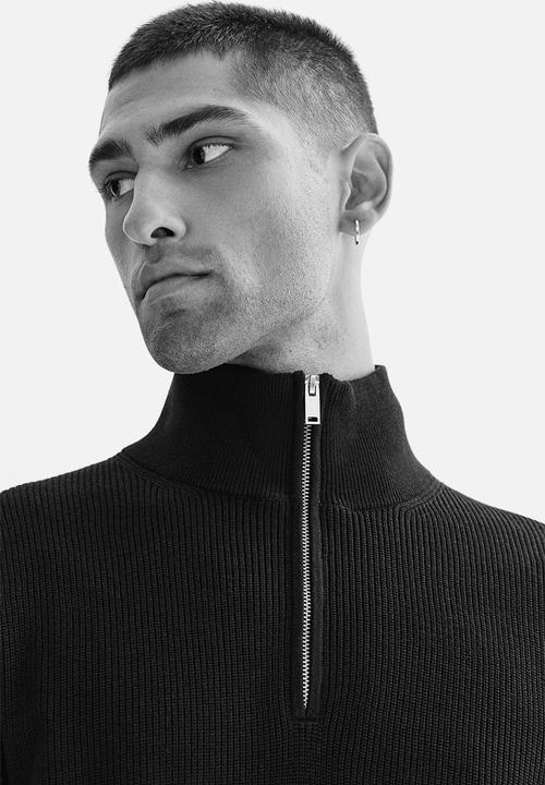 H&M - Regular fit zip-top jumper - navy blue