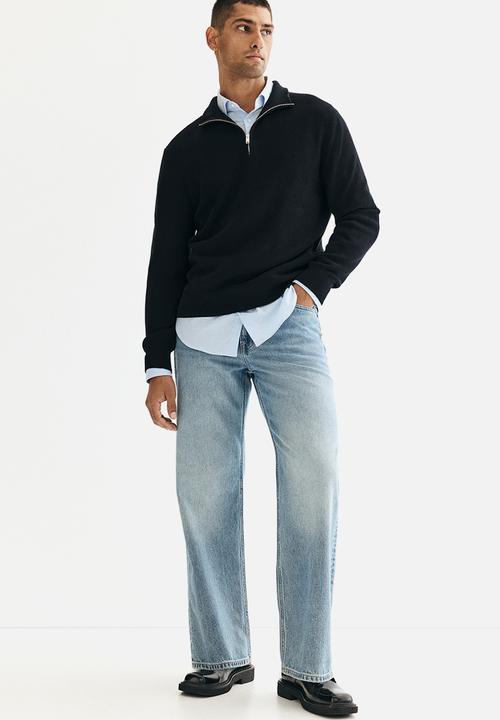 H&M - Regular fit zip-top jumper - navy blue
