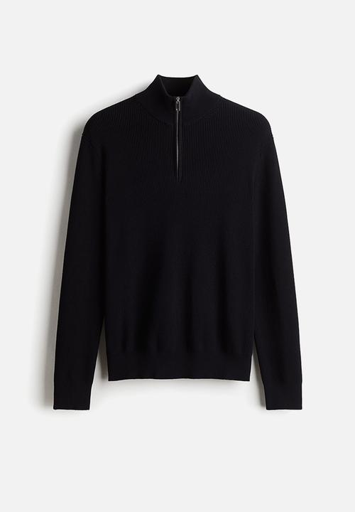 H&M - Regular fit zip-top jumper - navy blue