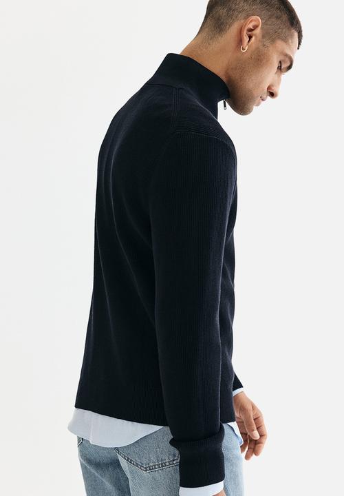 H&M - Regular fit zip-top jumper - navy blue