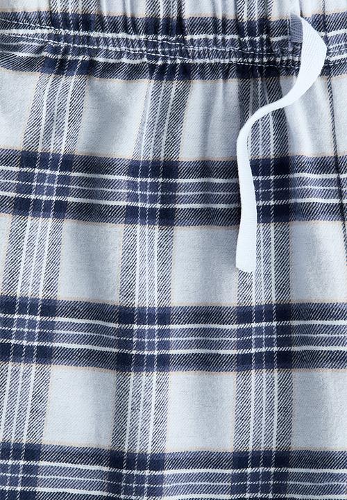 H&M - Cotton pyjama bottoms - light blue/checked