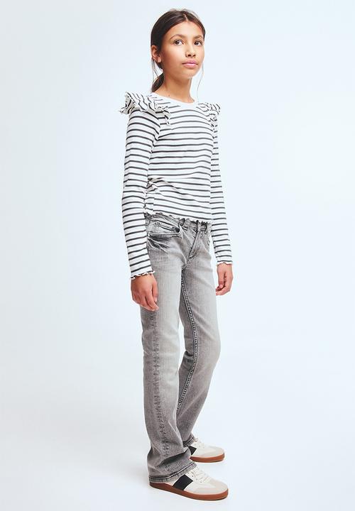 H&M - Bootcut leg low jeans - washed denim grey