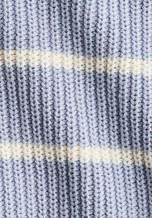 H&M - Cotton-blend jumper - light blue/striped