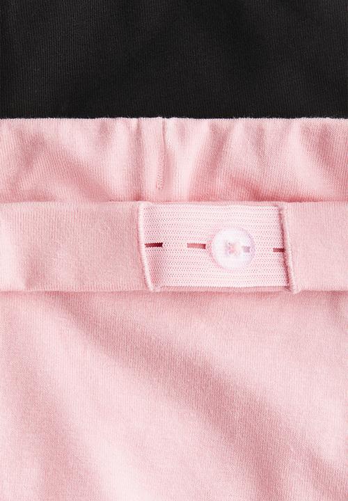 H&M - 2-pack flared jersey leggings - light pink/black